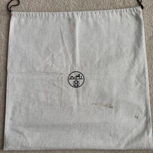 Authentic Hermes Herringbone Tweed Drawstring Storage Dust Bag Size - 22.5 x 23